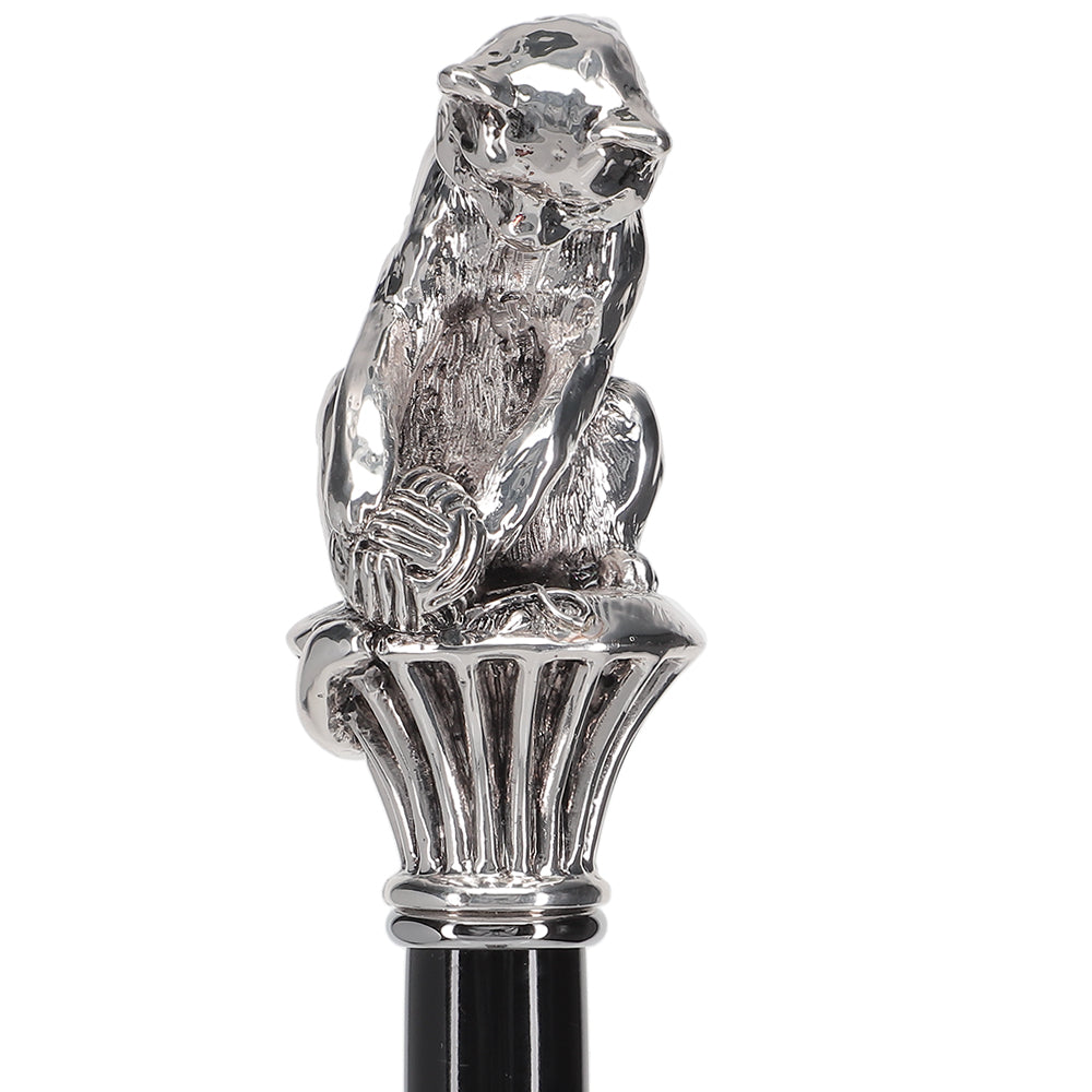 Italian Luxury: Cat with Yarn Stick, Crafted in 925r Silver For Sale Sale Online