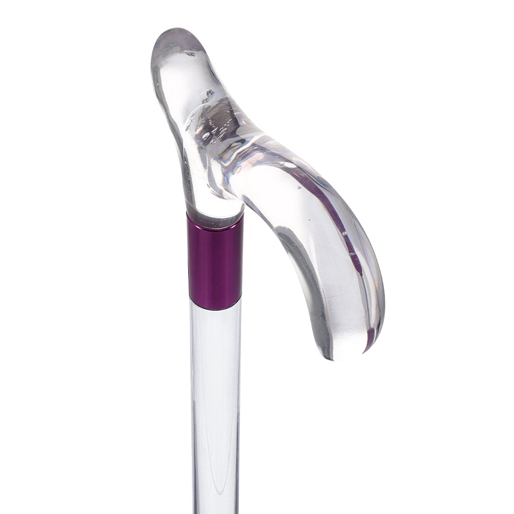 Elevate Style: Clear Lucite Cane with Customizable Collar Free Shipping Geniue Stockist