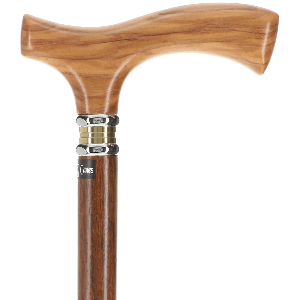 Genuine Olivewood Fritz Handle Walking Cane: Ovangkol Shaft Sale Big Discount