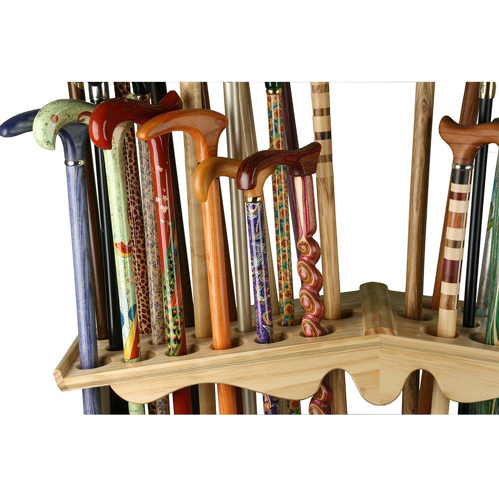 Premium Wood Large Walking Cane Stand, Pine Wood - Holds 36 Online Sale