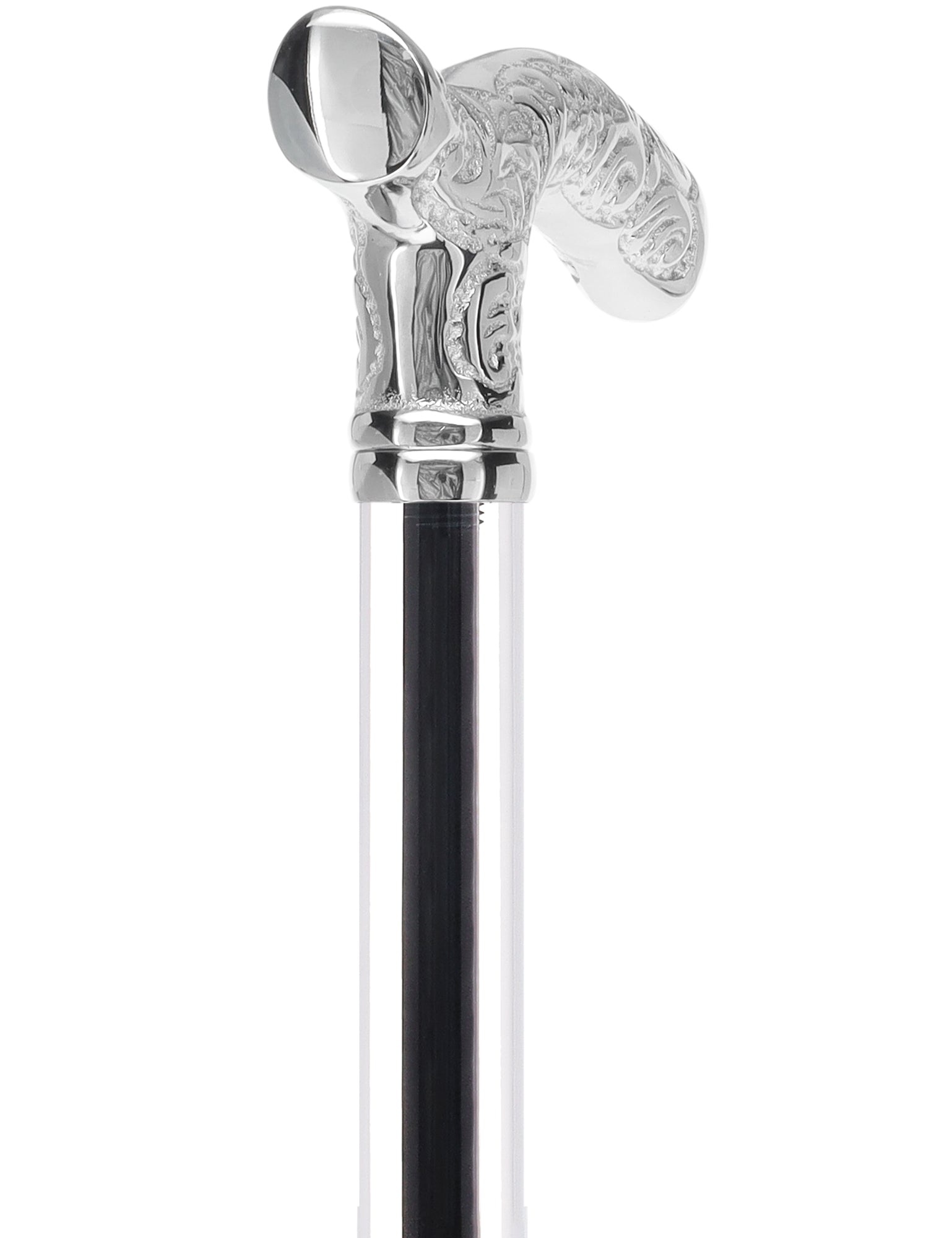 Crystal Elegance Chrome Fritz Cane with Invisible Acrylic Shaft Options Discount Fashionable