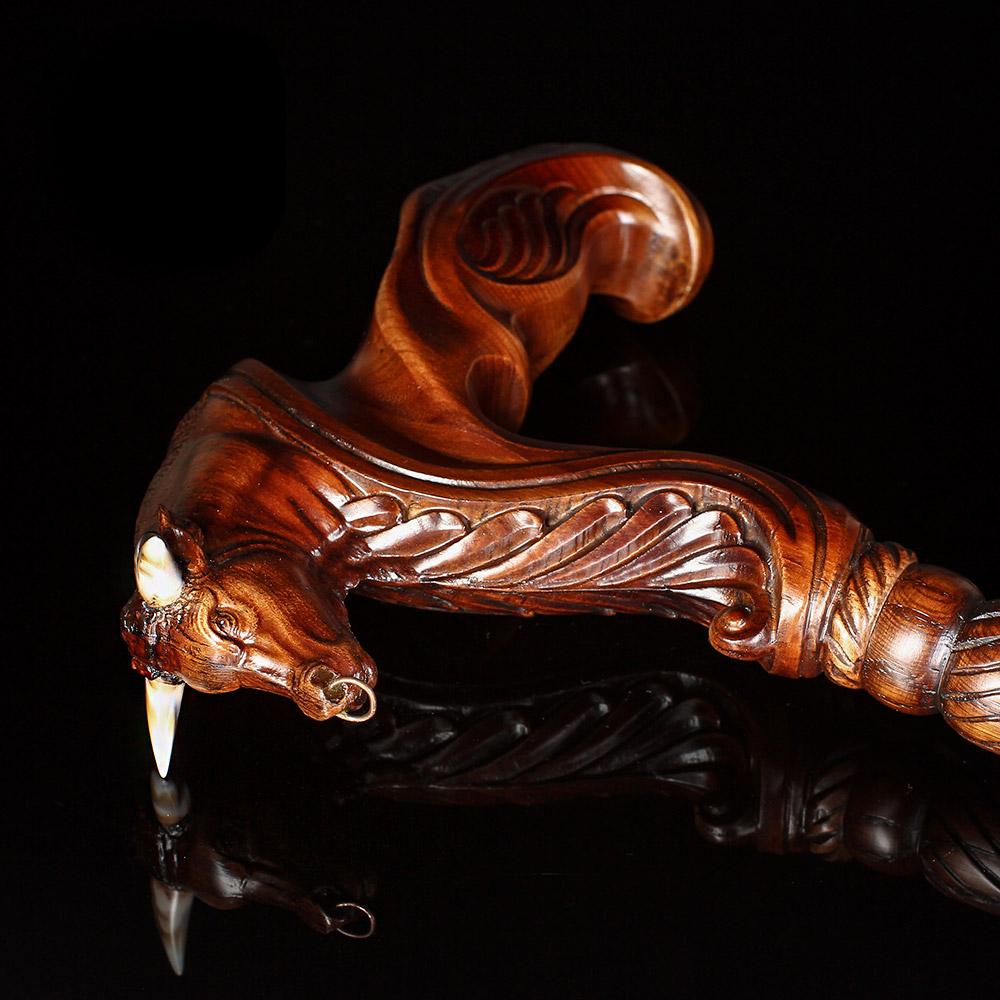 Bull Buffalo Right Hand Ergonomic Handcarved Cane Wiki Cheap Online