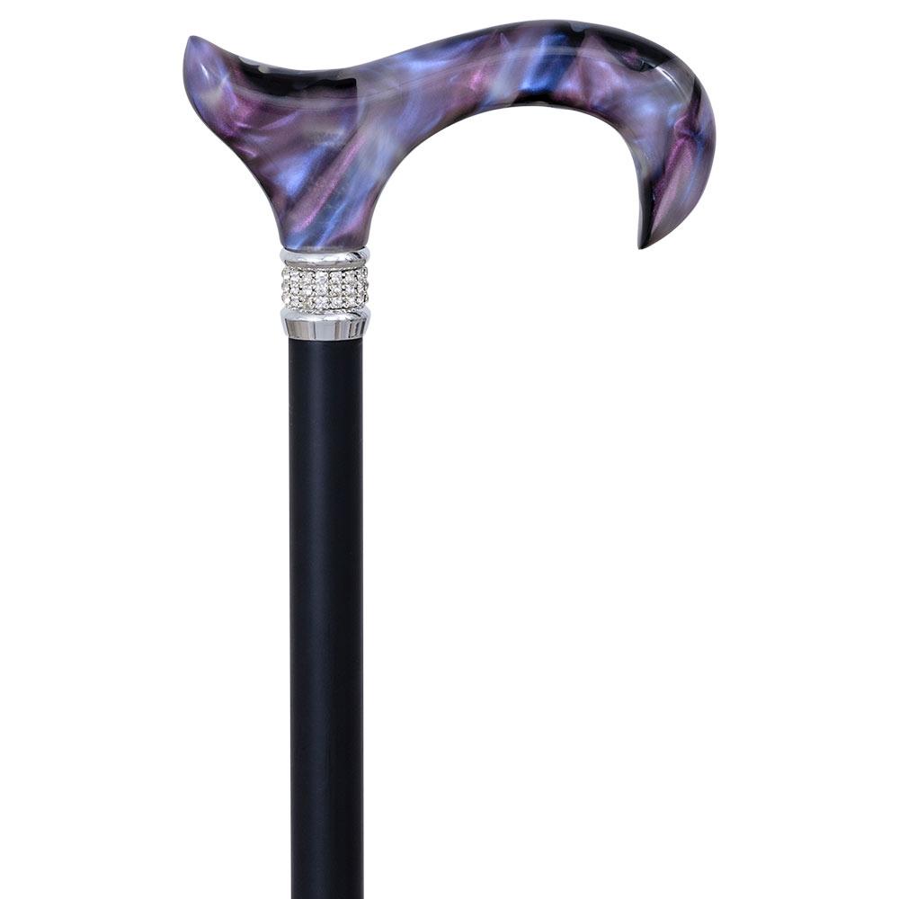 Scratch and Dent Abalone Shell Pearlz w/ Rhinestone Collar Aluminium Adjustable Cane V1699 Cheap Explore