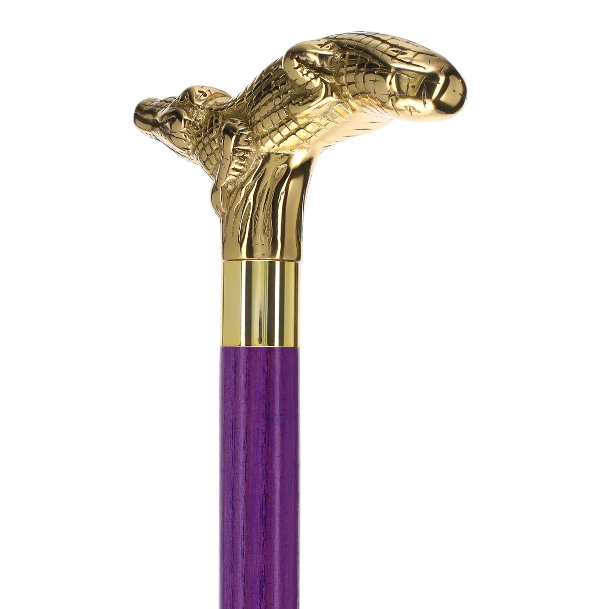 Premium Brass Alligator Handle Cane: Stained Custom Color Shaft Ebay