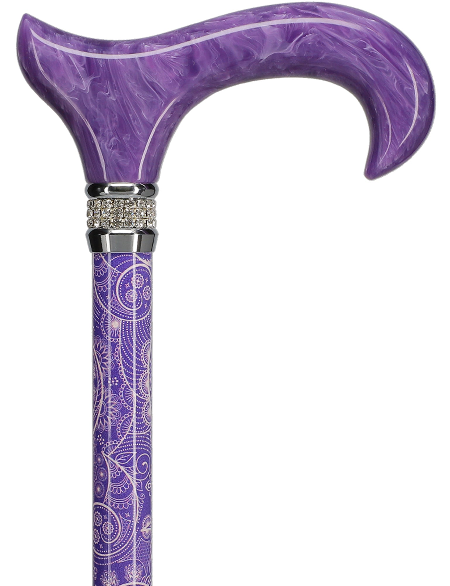 Rhinestone Designer Cane: Pearlz Purple Pattern & Swirl Sale With Paypal