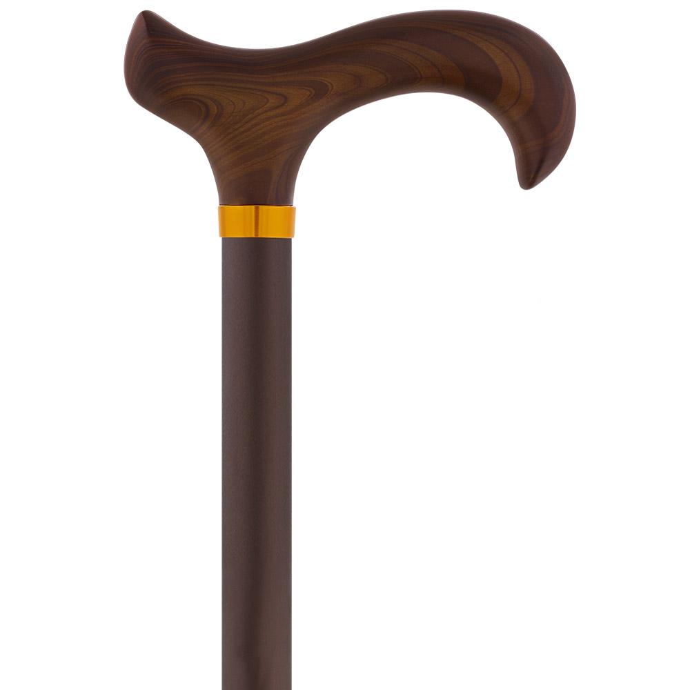 Scratch and Dent Brown Designer Adjustable Derby Walking Cane V1695 Free Shipping Purchase