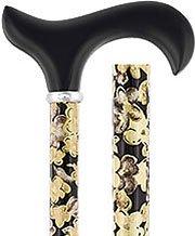 Black and Beige Flowers Adjustable Derby Walking Cane Sale Cheapest Pice