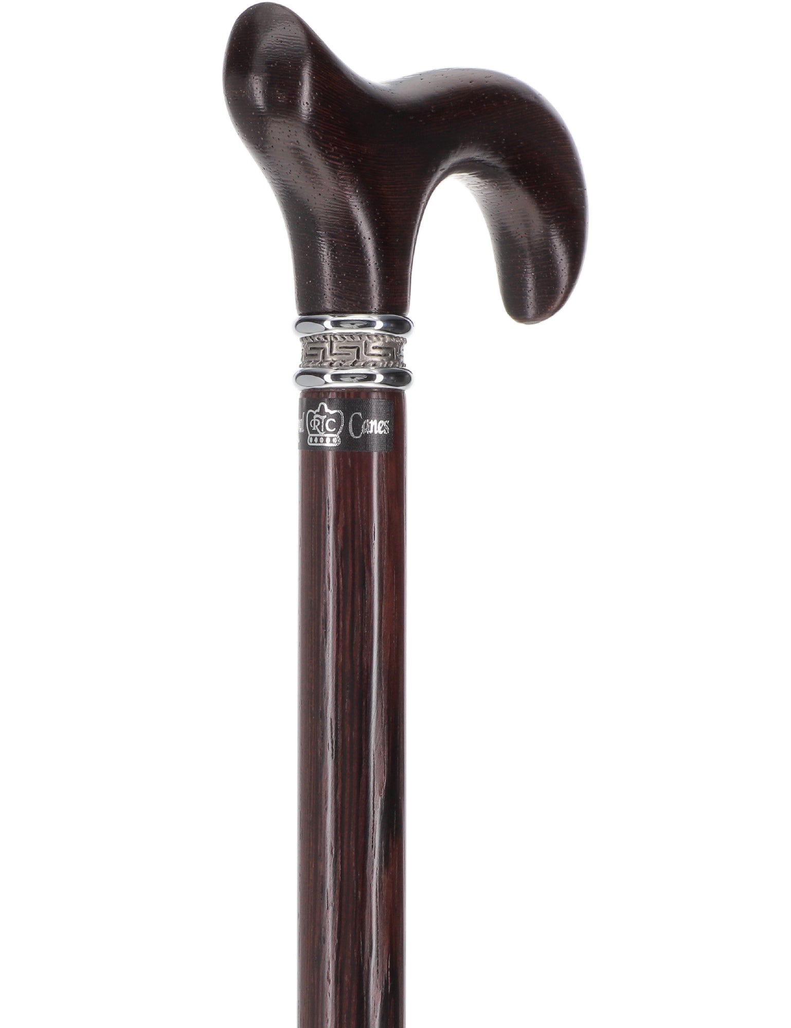 Textured Exotic Wenge Wood Derby Cane: Intricate Pewter Collar Free Shipping Very Cheap