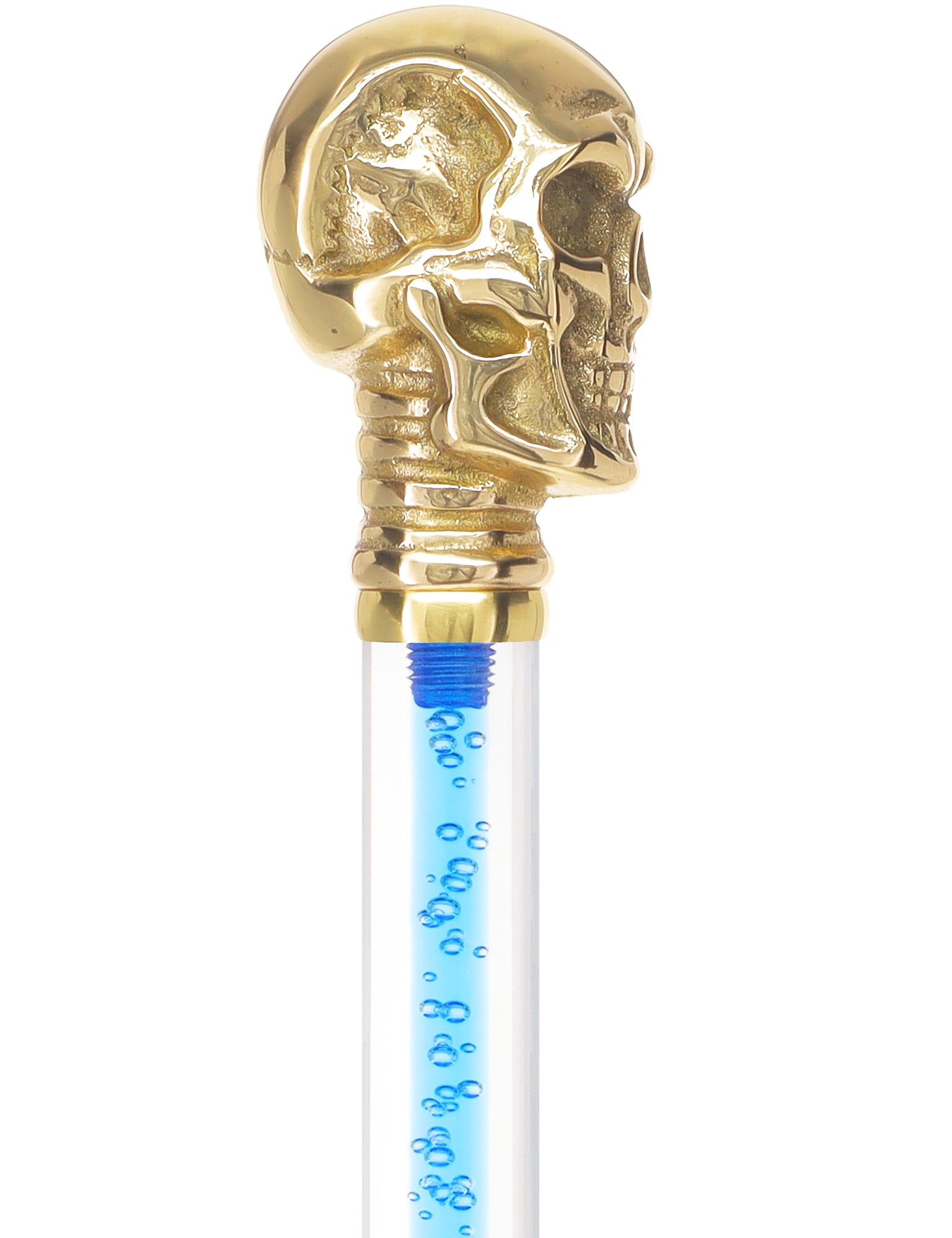 Color Crystal Elegance Brass Skull Cane with Invisible Acrylic Shaft Options Free Shipping 100% Guaranteed