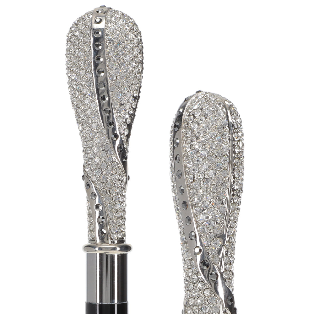 Opulent Italian: 925r Silver Cane w/ Extensive Swarovski Inlay Best Pices Cheap Pice