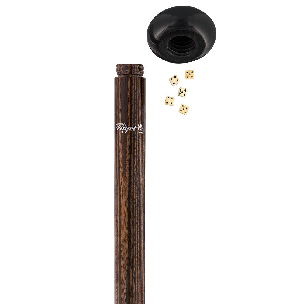 French Gadget Cane w/ Dice Set: Collectors' Stamina Wood 2025 Unisex For Sale