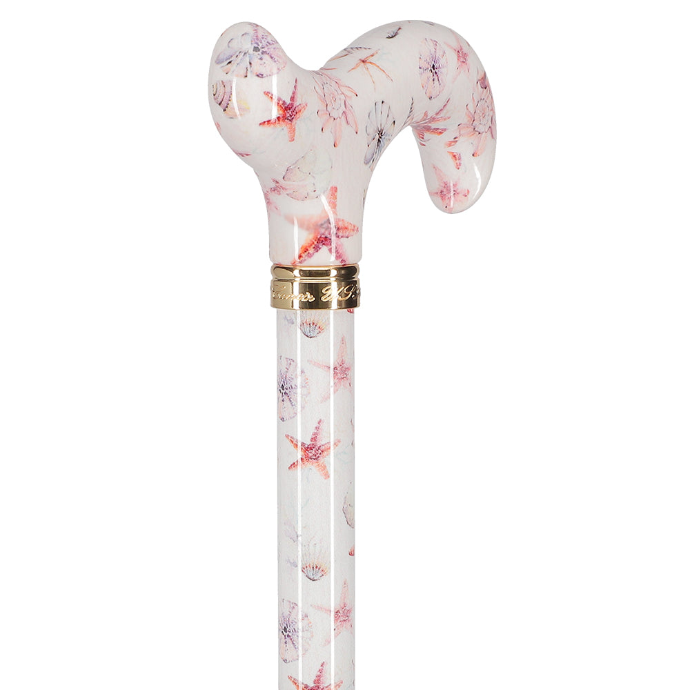 Watercolor Seashells: Designer Derby Cane Patterned Handle Buy Cheap Very Cheap