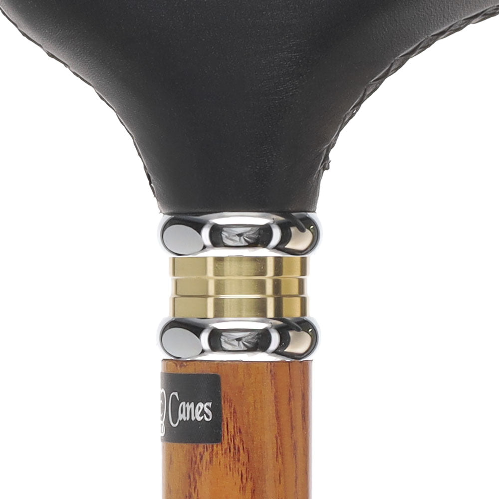 Soft Genuine Leather Grip Derby Cane: Natural Ash Shaft 2025 Cheap Online