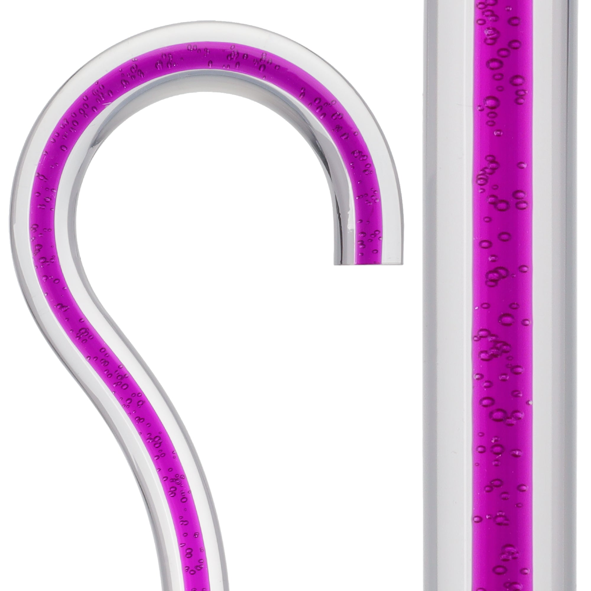 Amethyst Trace Cane: Purple Streak w/ Floating Bubbles in Clear Shaft Buy Cheap Largest Supplier