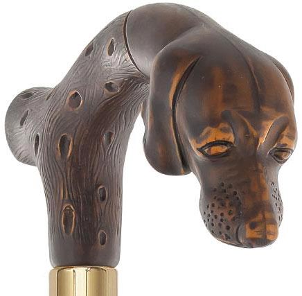 Devoted & Loyal Dog Wooden Fritz Handle Cane w/ Custom Shaft & Collar Choice For Sale