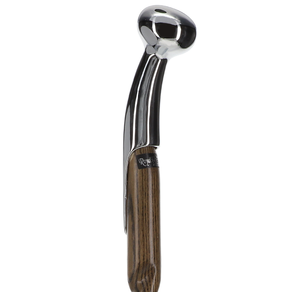 Premium Chrome-Plated Brass Hame Handle Stick: Twisted Ash Wood Sale Classic