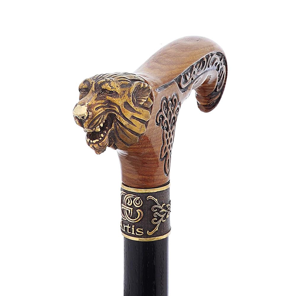 Bronze Direwolf Handcarved Celtic Art Derby Walking Cane How Much Online