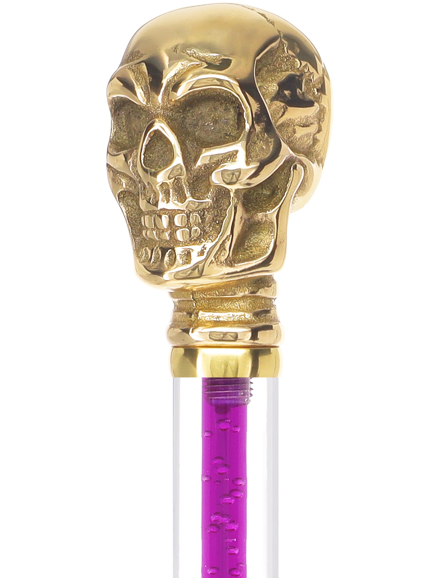 Color Crystal Elegance Brass Skull Cane with Invisible Acrylic Shaft Options Free Shipping 100% Guaranteed