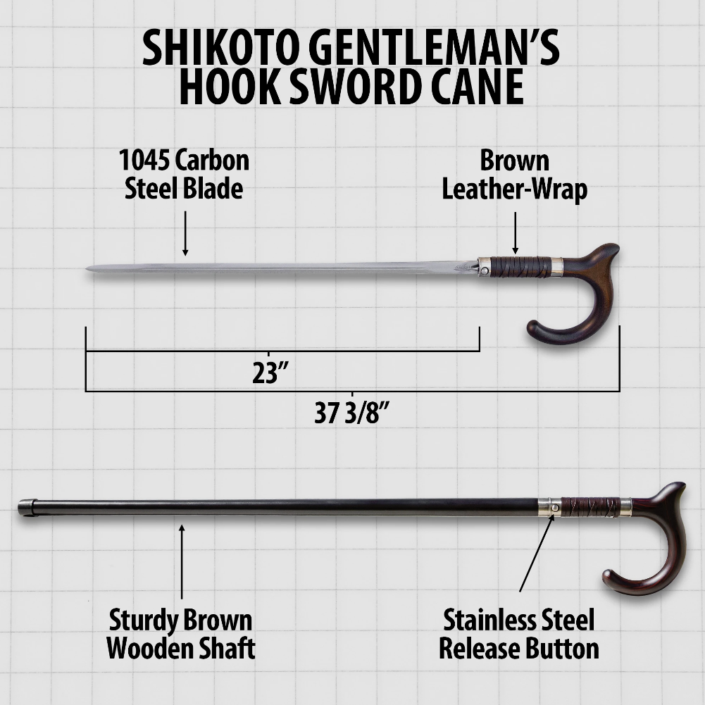 Shikoto Gentleman's Hook Sword Cane Cheap Sale Store