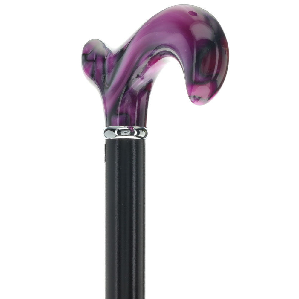 Scratch and Dent Vivid Purple Swirl Derby Cane: Pearlescent Acrylic V3459 Huge Surprise