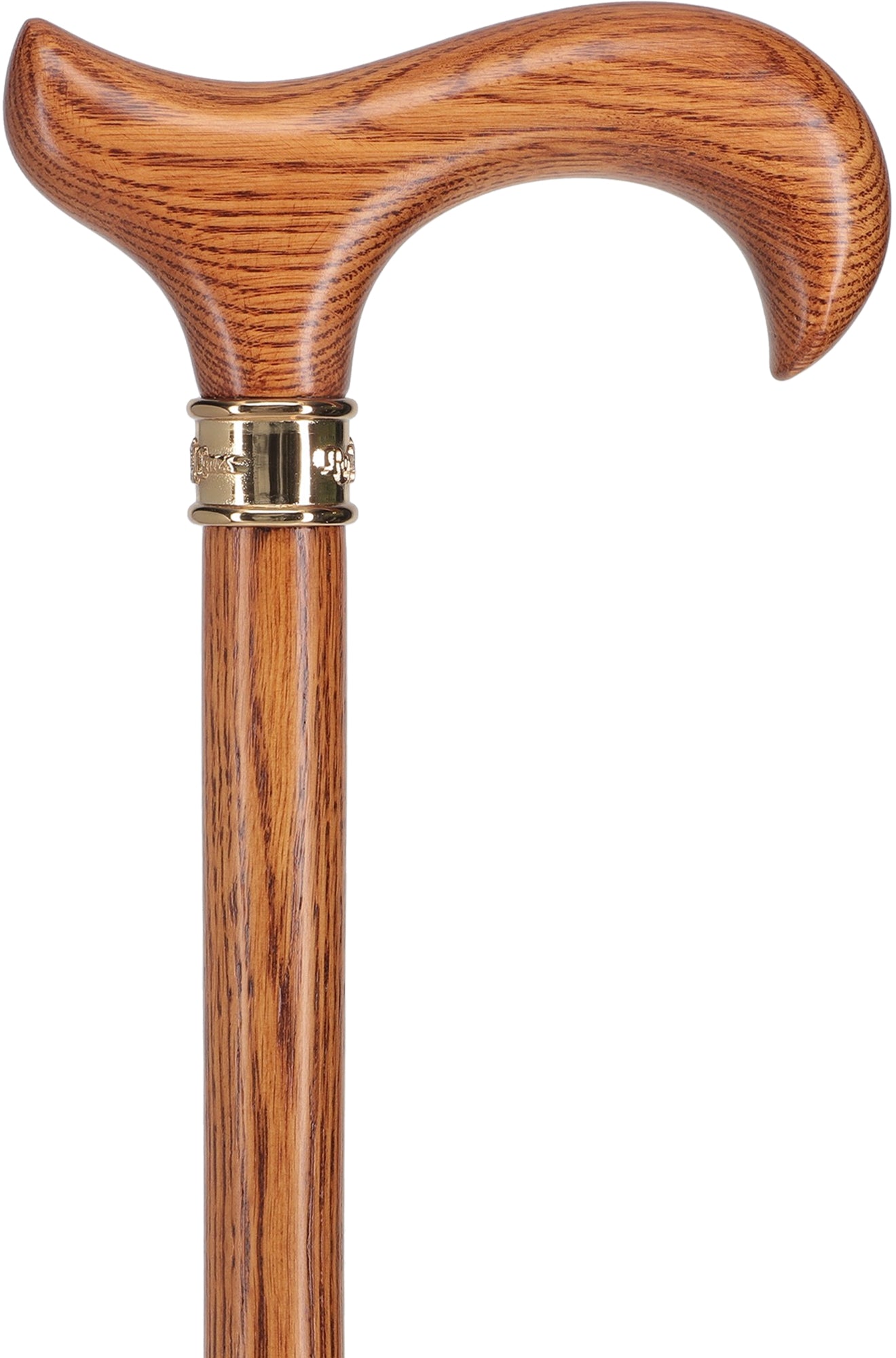 Luxury Oak Derby Cane - 3 Piece & Brass Embossed Collar Clearance Cheapest Pice