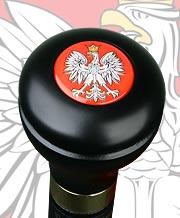 Polish Eagle Emblem Flask Walking Stick: Wood Shaft Hidden Flask Discount Authentic