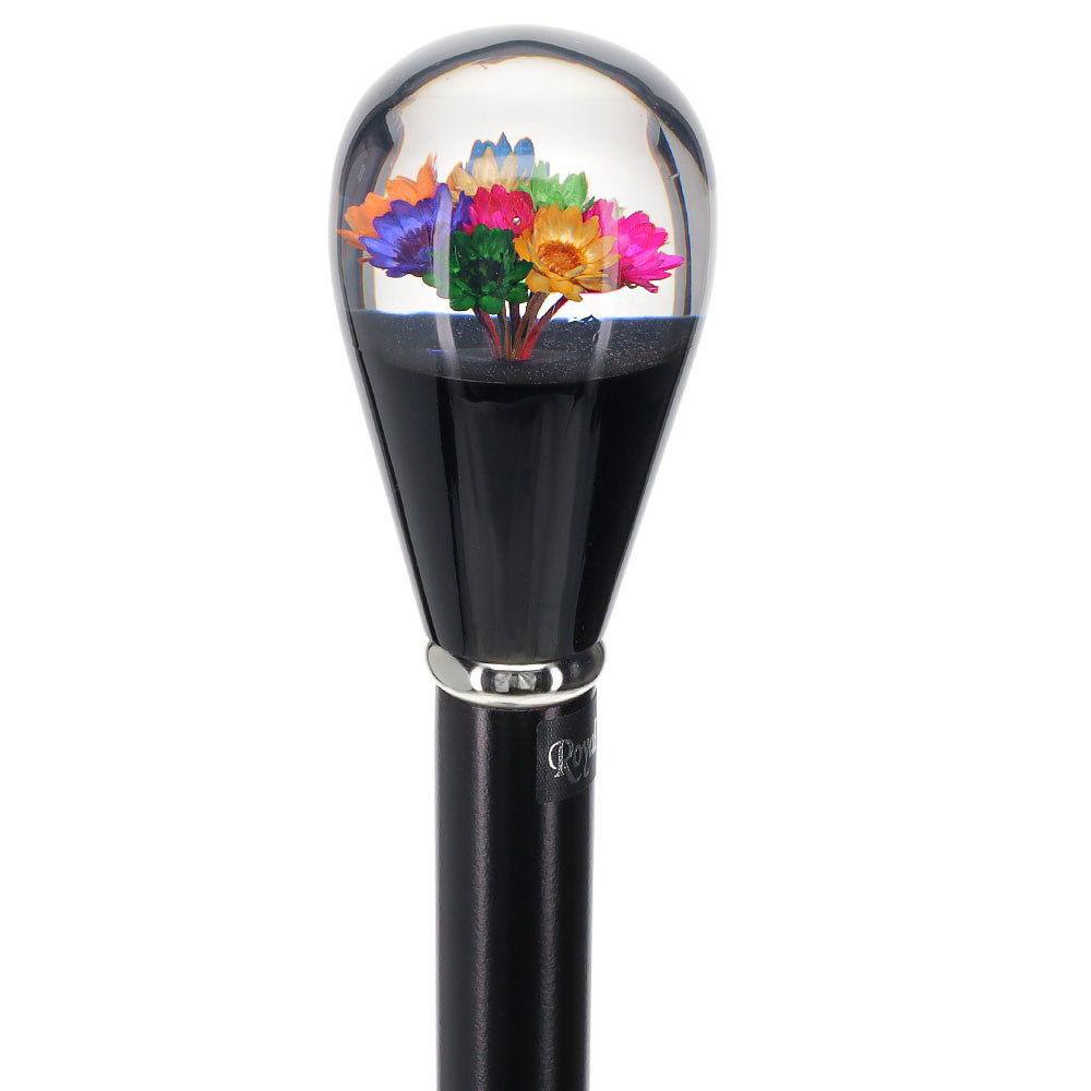 Real Dried Flower Clear Lucite Knob Stick: Beechwood Shaft Clearance Recommend