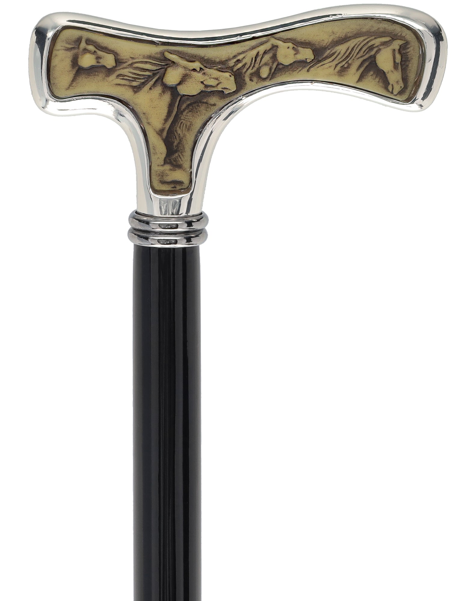 Italian Luxury Walking Stick in Silver with Intricate Horse Handle : Elegant Design Discount Amazon