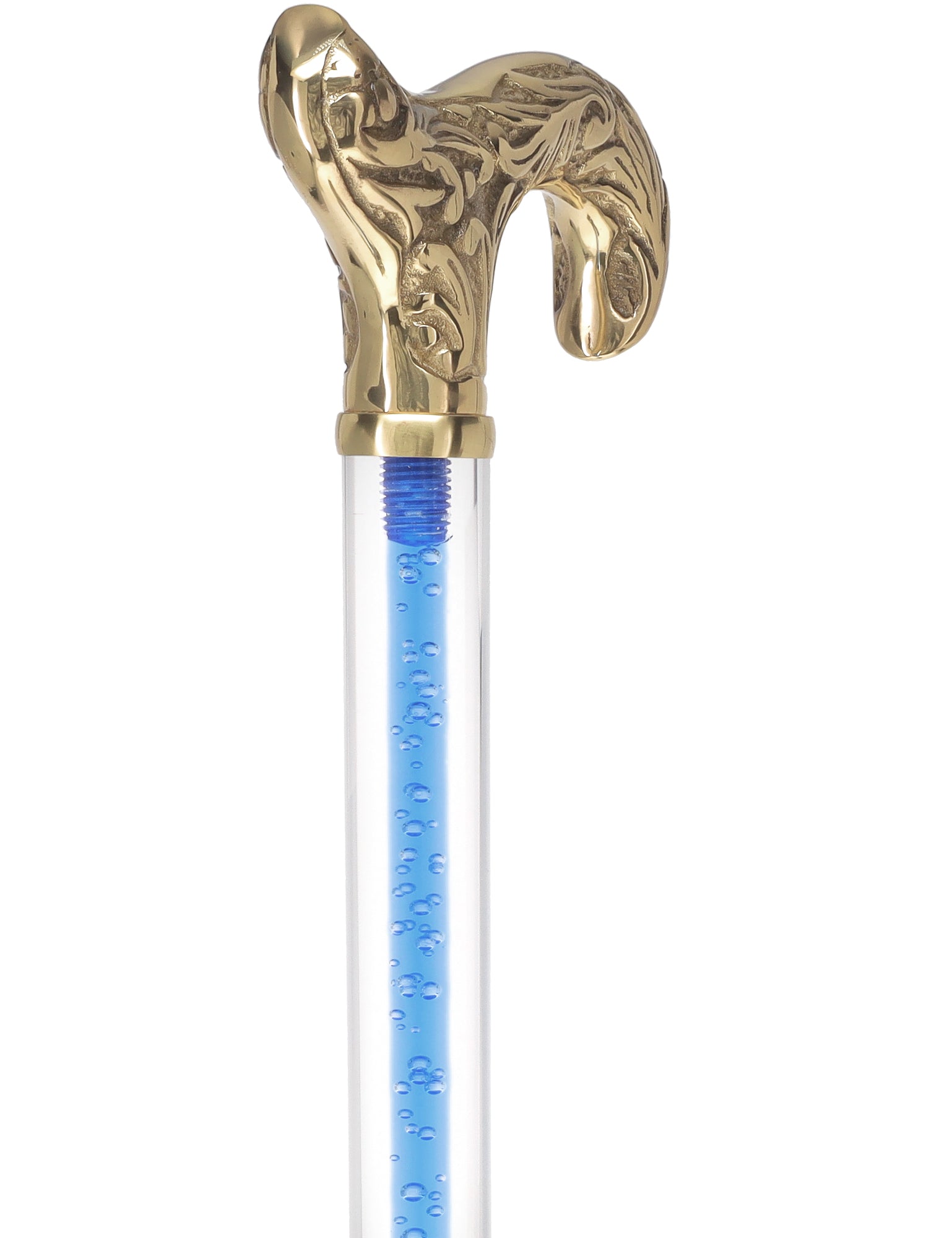 Color Crystal Elegance Brass Derby Cane with Invisible Acrylic Shaft Options Visit New Online