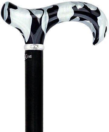 Pearlescent Acrylic Handle - Black Onyx Derby Cane Outlet Huge Surprise