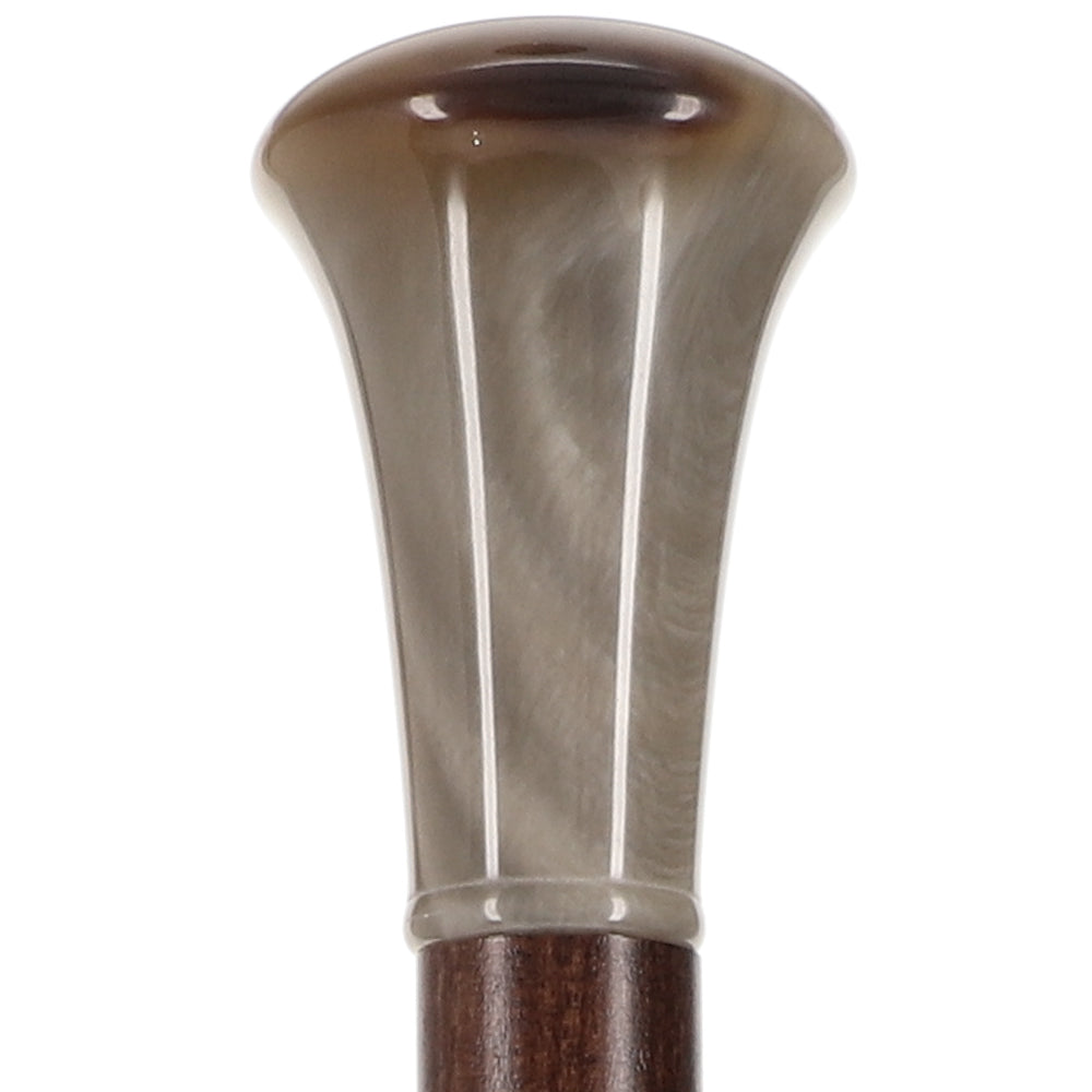 French Faux Horn Knob Cane: Brown Beechwood Shaft Clearance Wide Range Of