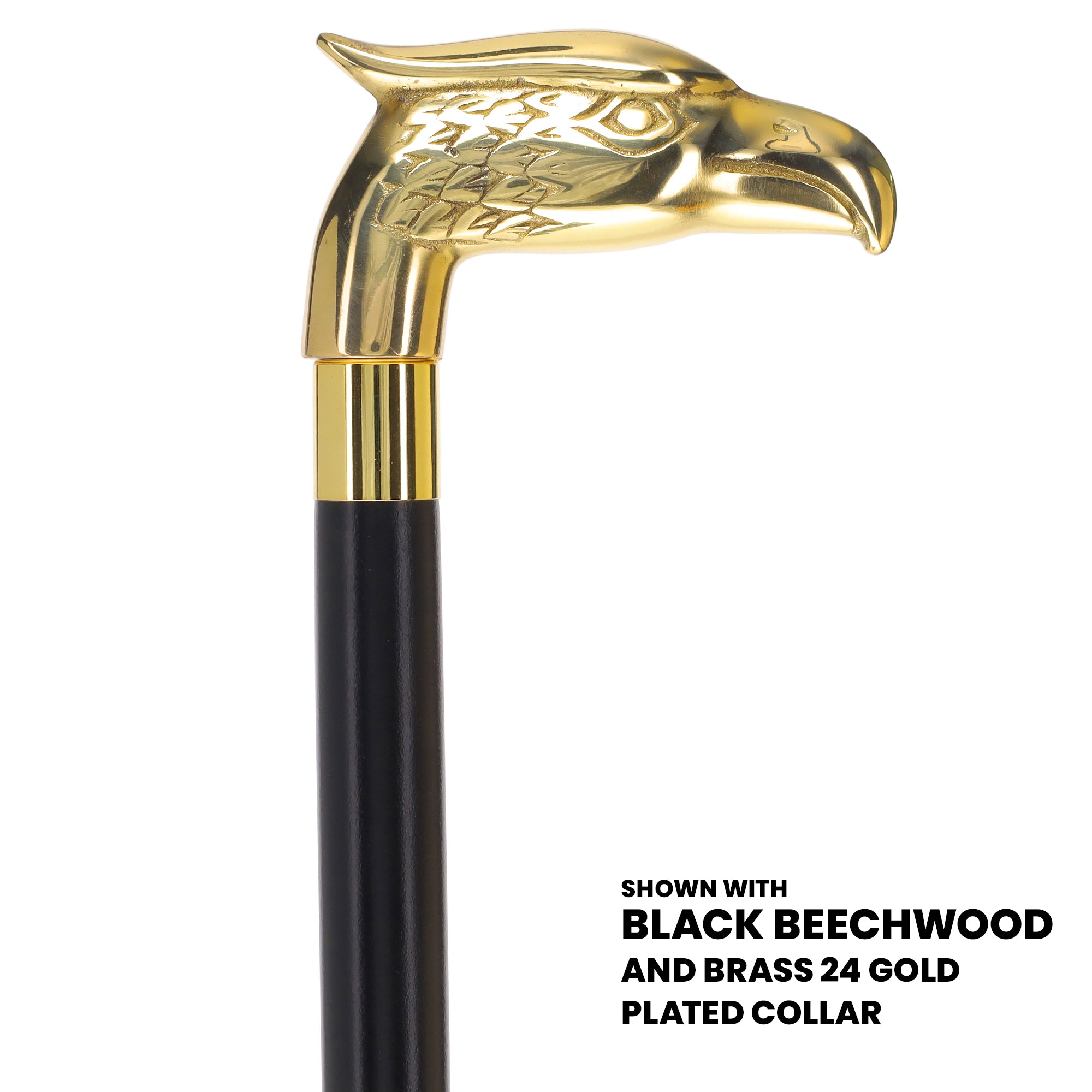 Brass Eagle Handle Walking Cane w/ Custom Shaft and Collar Sale Manchester