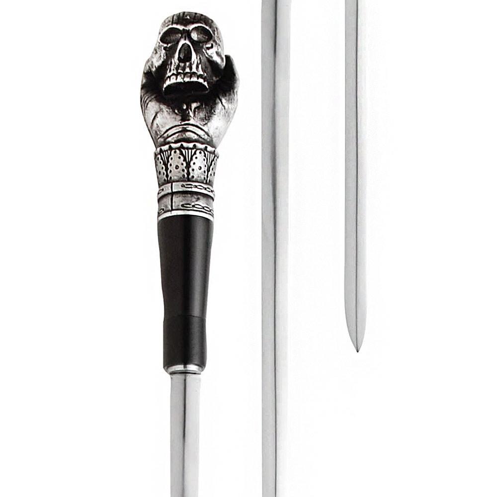 Skull in Hand Pewter Sword Cane Shop Offer