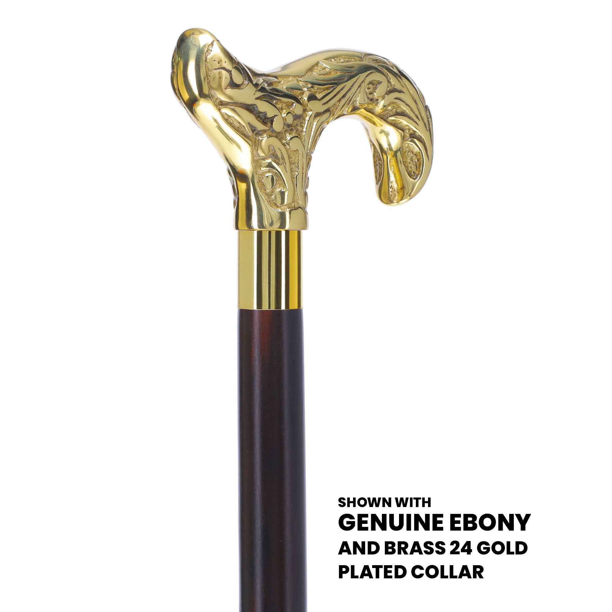 Premium Brass Derby Handle Walking Cane: Custom Shaft & Collar 2025 Cheap Online