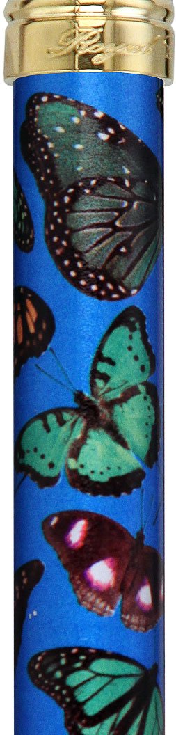 Scratch and Dent Blue Skies Butterfly Adjustable Derby Walking Cane with Engraved Collar V2052 Buy Cheap With Credit Card