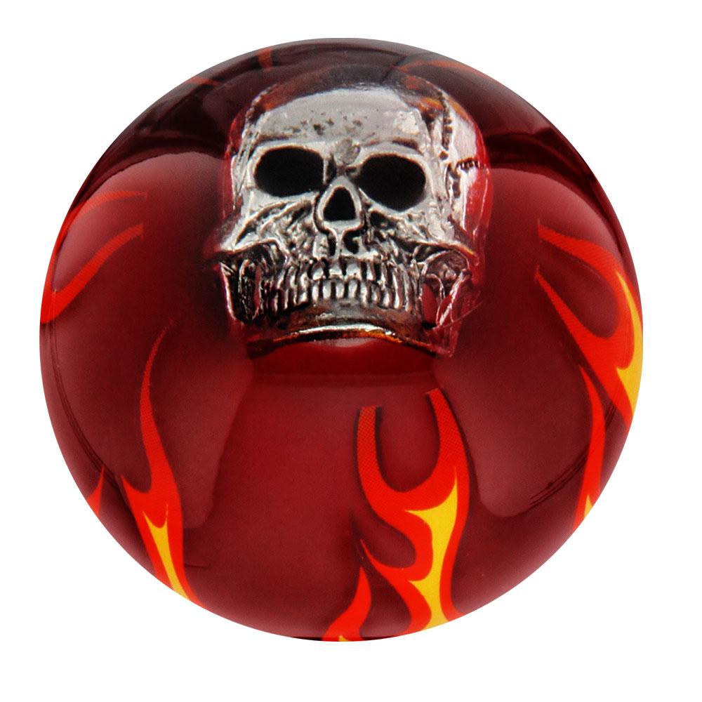 Fire & Brimstone Skull Red Round Knob Cane w/ Custom Color Ash Shaft & Collar Nicekicks