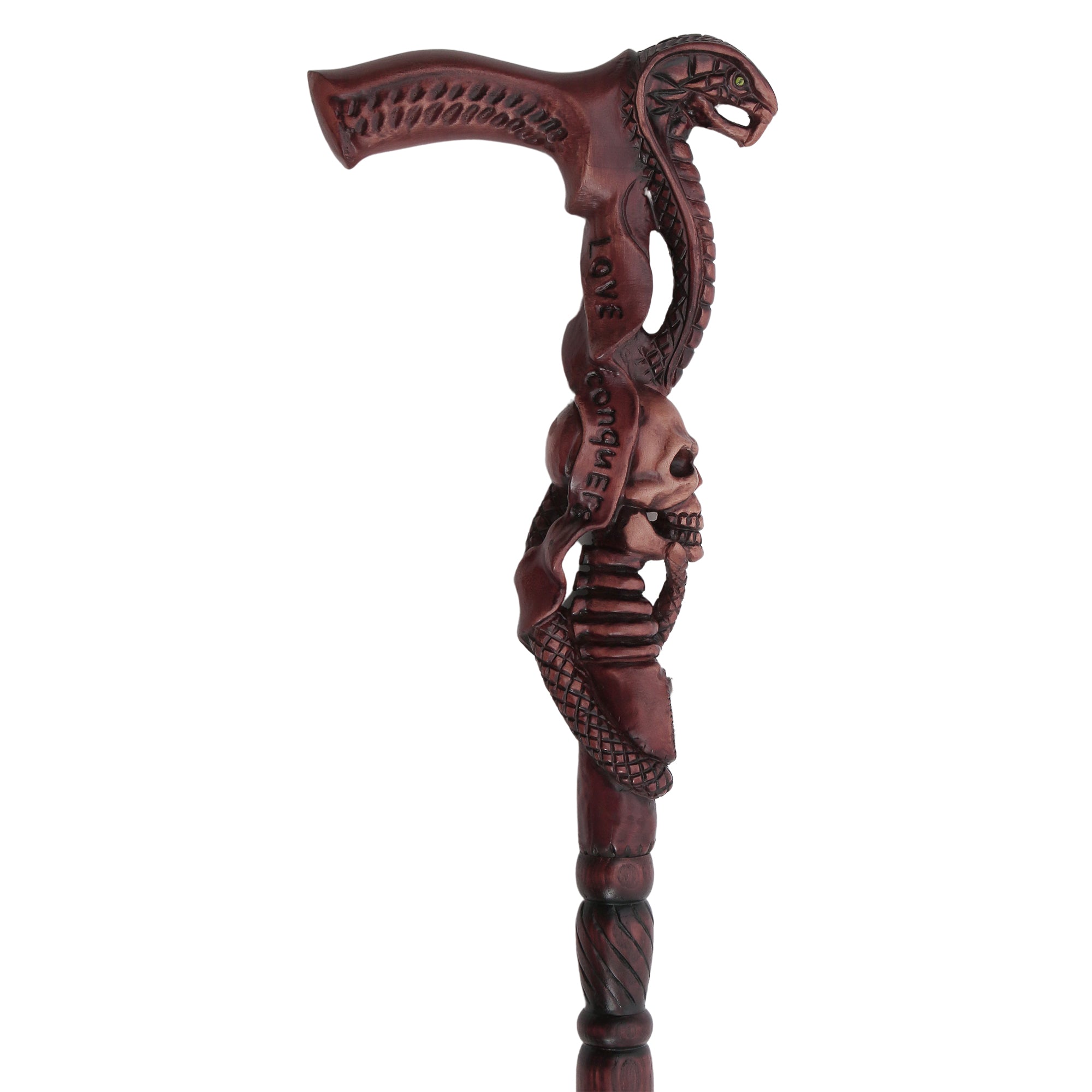 Cobra & Skull Encounter: Intricately Handcarved Artisan Cane Cheap Lowest Pice