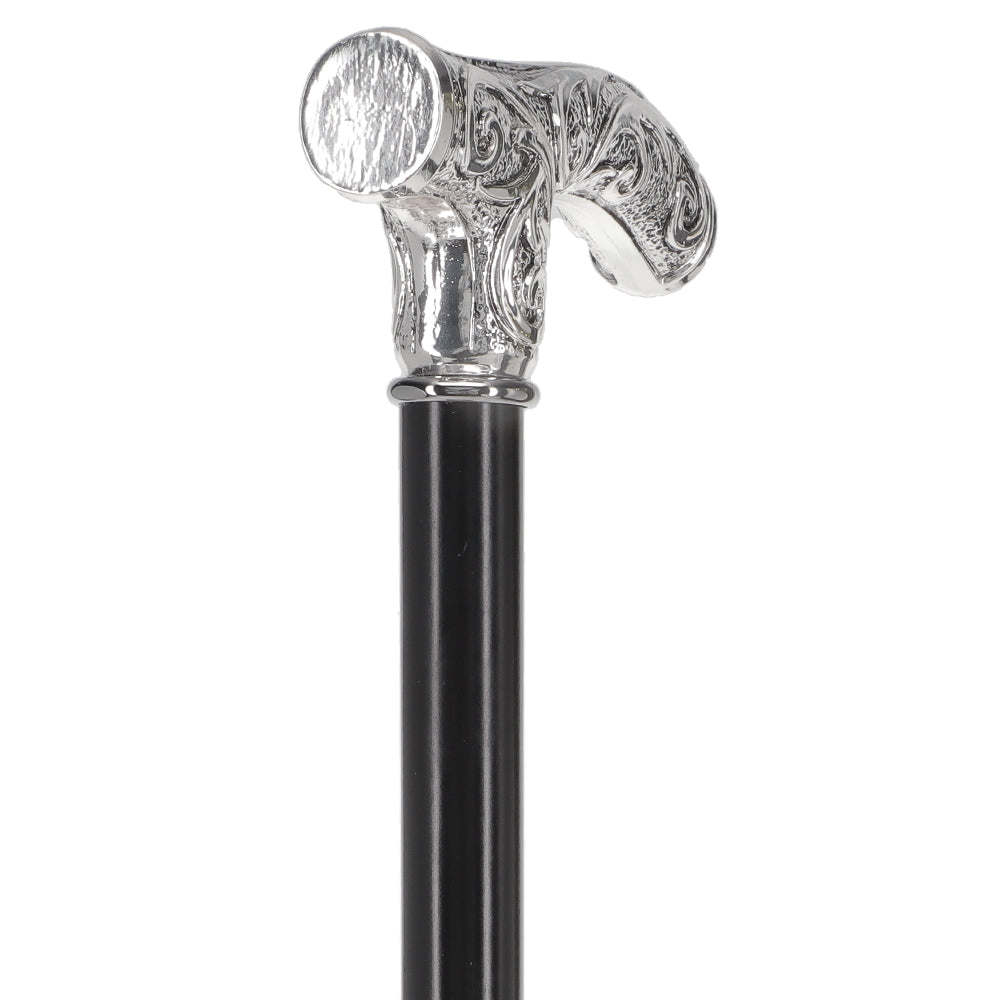 Italian Luxury Silver 925r Embossed Fritz Handle Cane Cheap Low Pice