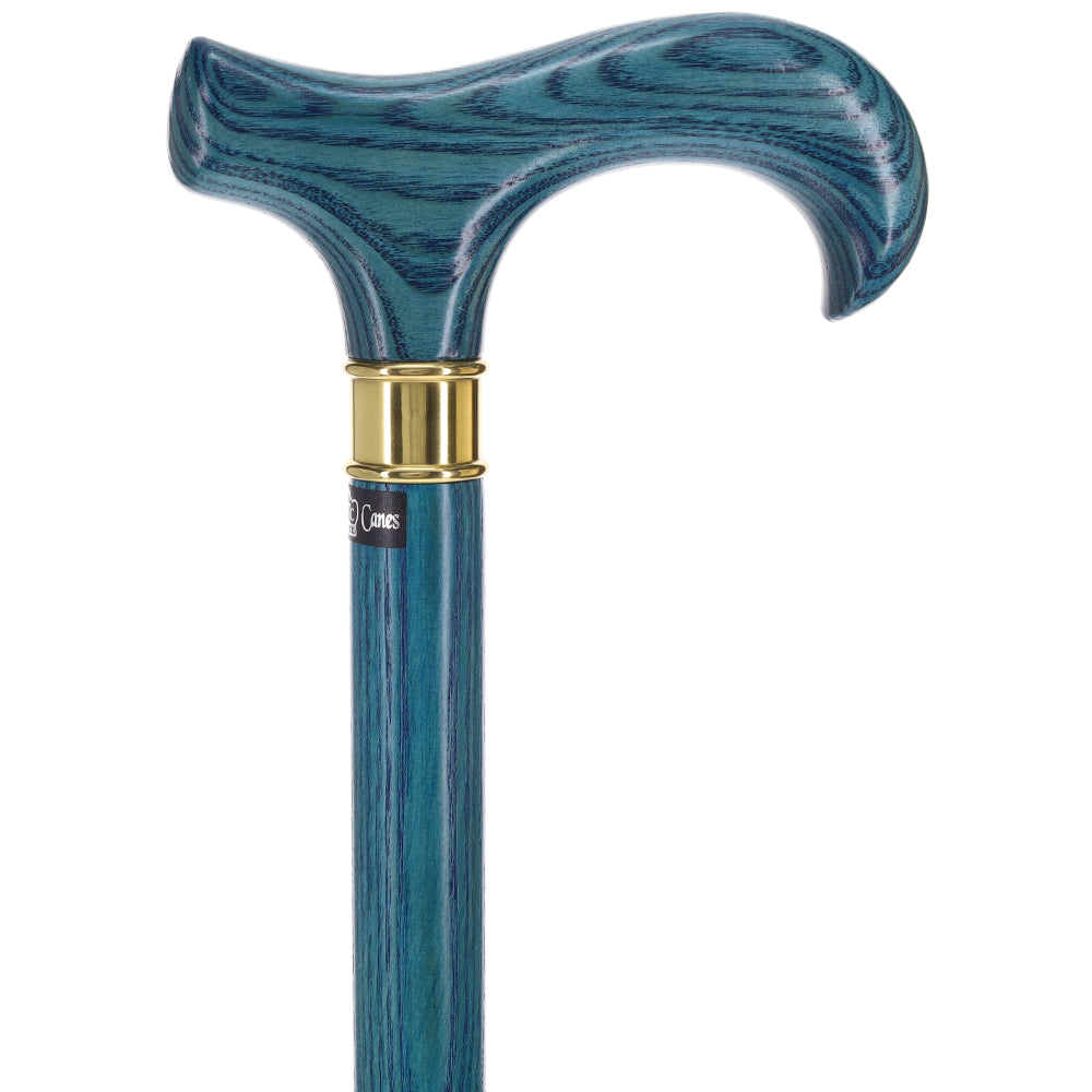 Blue Denim Derby Cane: Ash Wood, Brass Clearance Amazing Pice