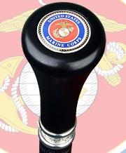 Scratch and Dent U.S. Marine Corps Flat Top Walking Stick With Black Beechwood Shaft and Pewter Collar V2002 Good Selling Cheap Online