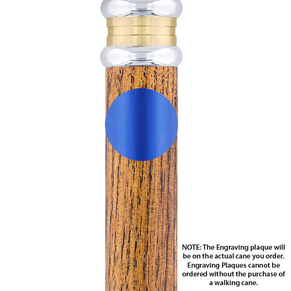 Custom Cane Engraving: Circle in Blue Anodized Aluminum Cheap Wholesale