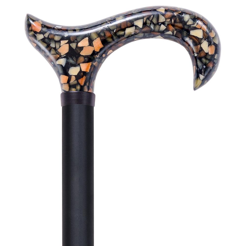 Scratch and Dent Acrylic Black and Gold Mosaic Designer Adjustable Cane V1718 Low Pice Fee Shipping Online