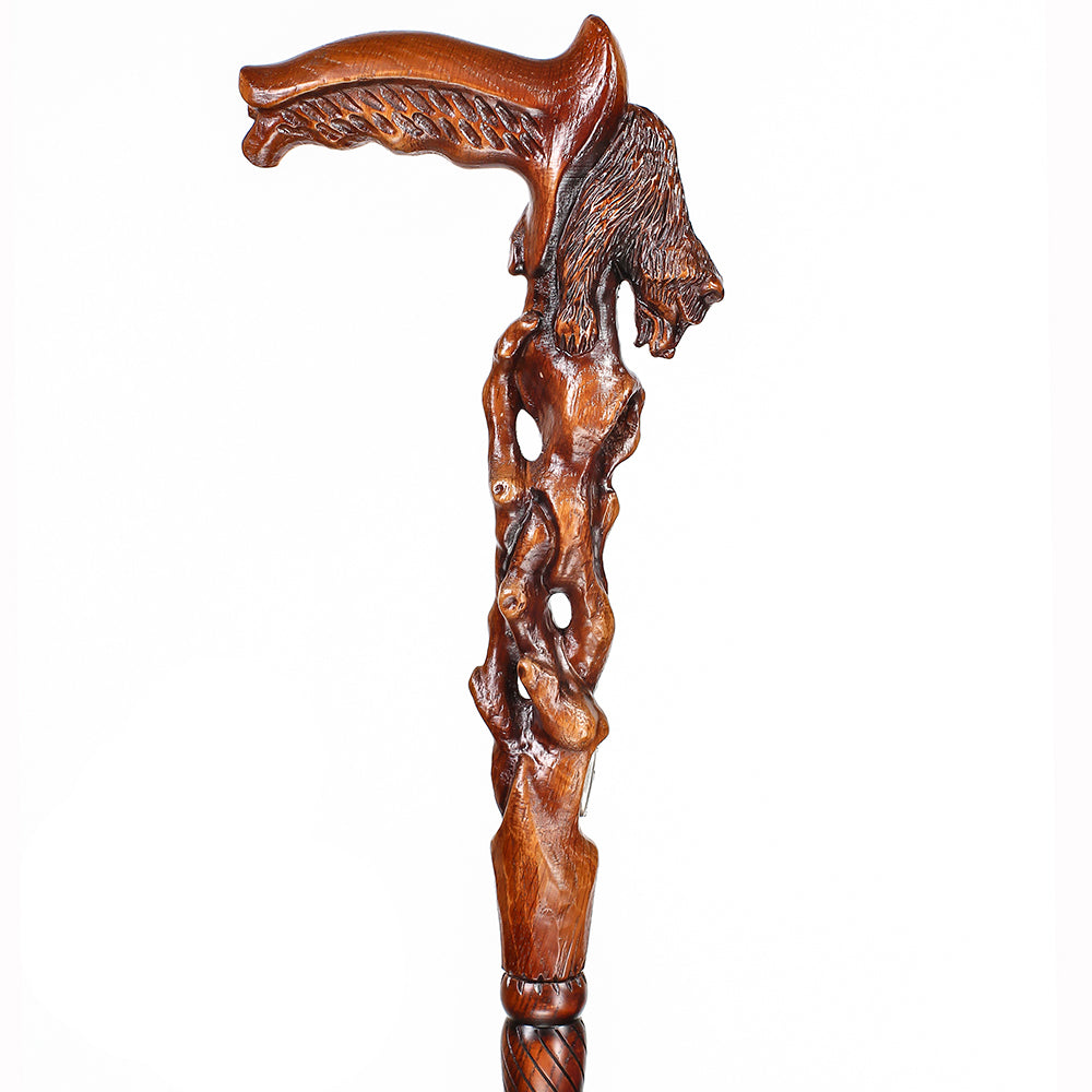 Scratch and Dent Awakening Bear (dark) Artisan Intricate Handcarved Cane V2409 Visit Online