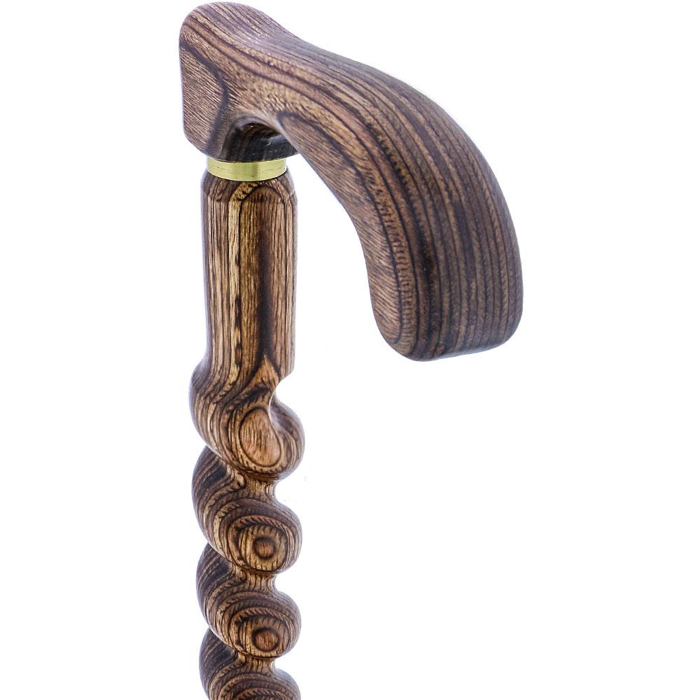 USA-Made Twisted Spiral Cane: Brown Durable Colorwood Laminate Discount For Cheap