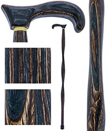 USA-Made Twisted Gunstock Cane: Black & Brown: Stylish Laminate Cheap Sale 100% Authentic