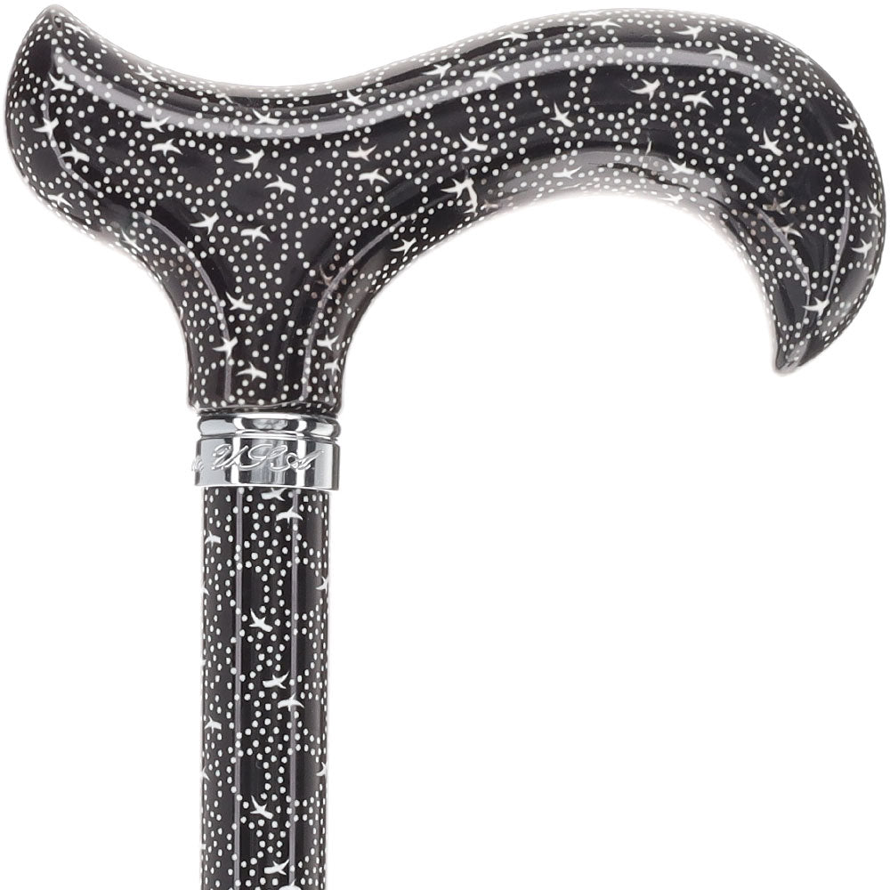 Midnight Rain: Designer Adjustable Cane / Patterned Handle Discount For Nice