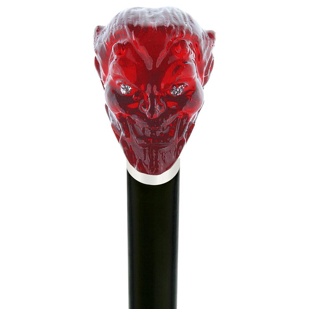 Sinister Red Devil Knob Cane w/ Custom Wood Shaft & Collar Discount Sale Online