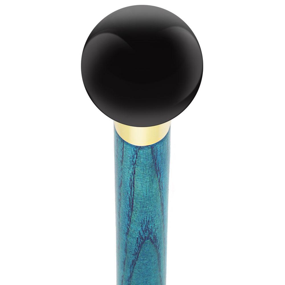 Black Void Round Knob Cane w/ Custom Color Ash Shaft & Collar Free Shipping Geniue Stockist