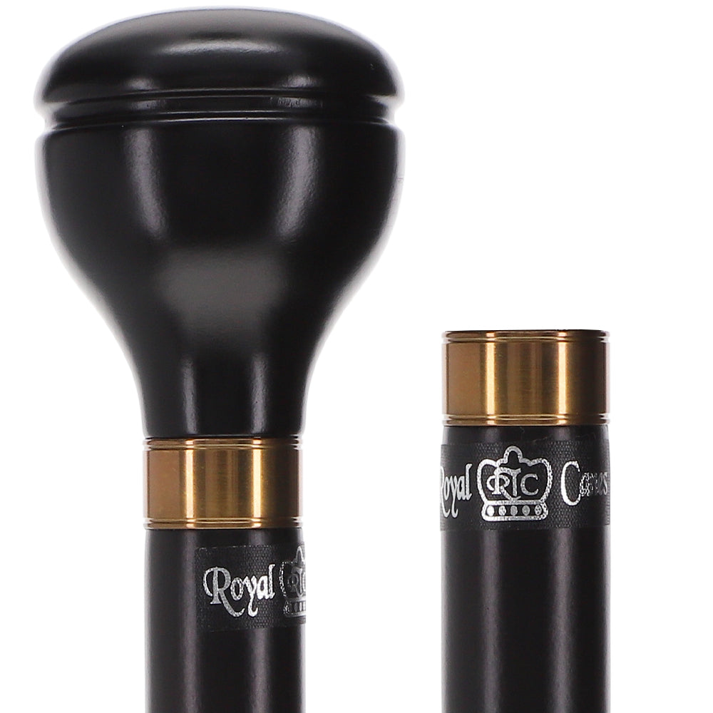 Scratch and Dent Timeless Black & Gold Elegance Knob Walking Stick V3486 Pices Online