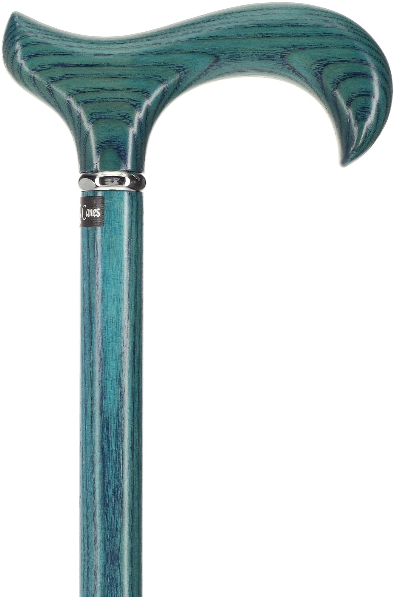 Scratch and Dent Blue Denim Derby Walking Cane With Ash Wood Shaft and Silver Collar V2201 Cheap Fake